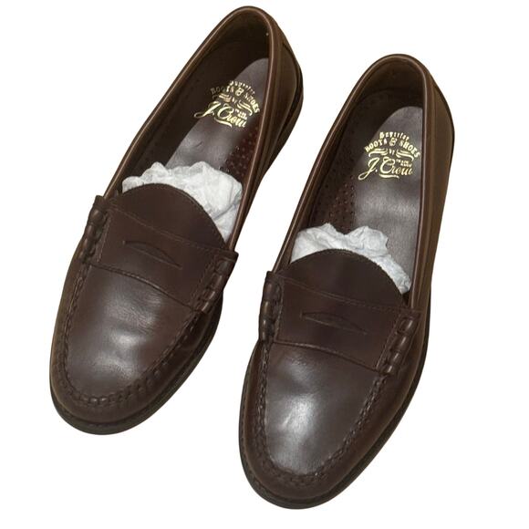 J.Crew Men's Whiskey Camden loafers With Leather Soles Size 8.5 NWOT - Picture 8 of 13